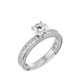 1 ctw Round Lab Grown Diamond Side Stone Engagement Ring
