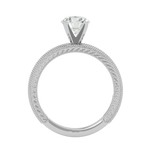 1 ctw Round Lab Grown Diamond Side Stone Engagement Ring