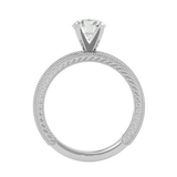 1 ctw Round Lab Grown Diamond Side Stone Engagement Ring