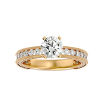 1 ctw Round Lab Grown Diamond Side Stone Engagement Ring