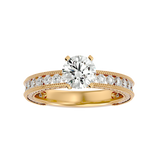 1 ctw Round Lab Grown Diamond Side Stone Engagement Ring