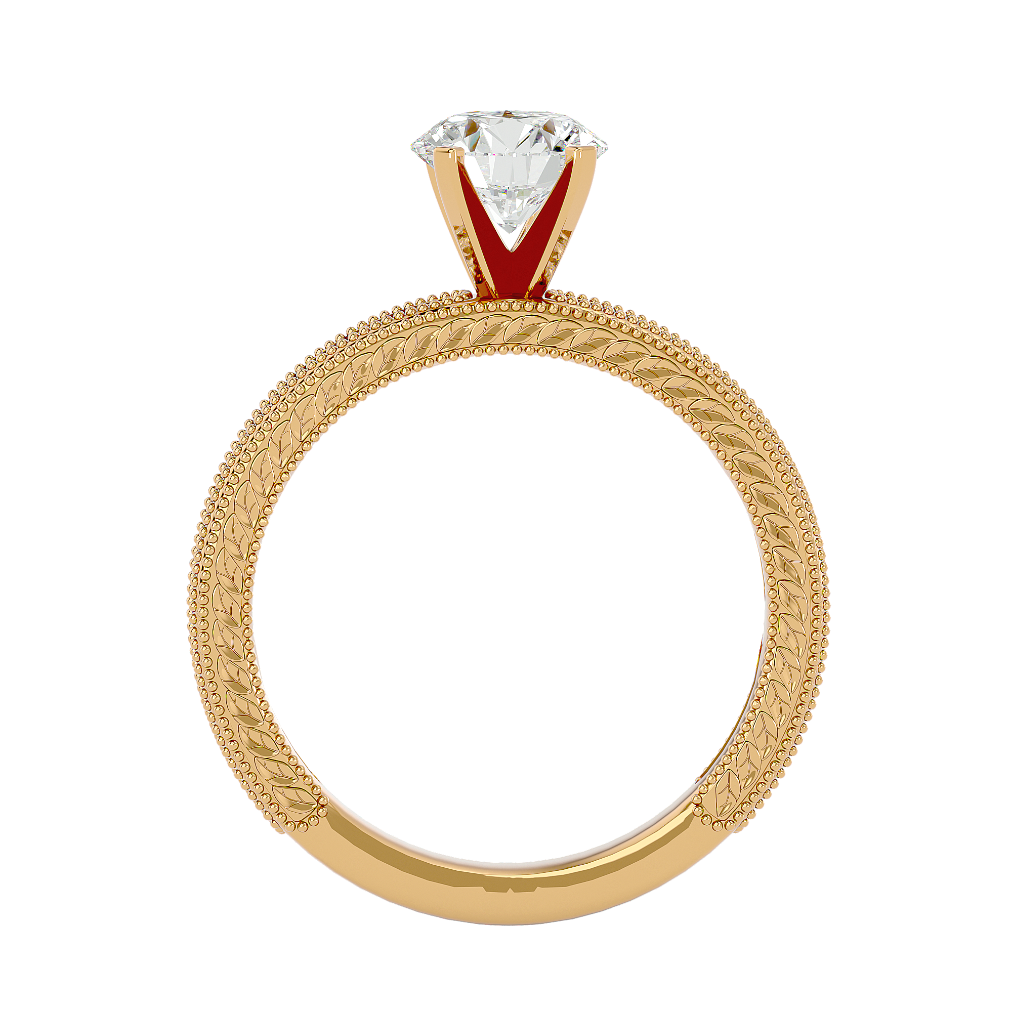 1 ctw Round Lab Grown Diamond Side Stone Engagement Ring