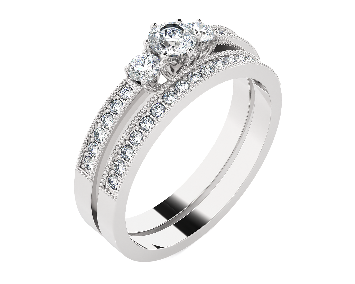 7/8 ctw Round Lab Grown Diamond Bridal Ring