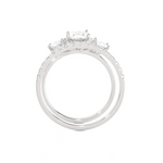 1 7/8 ctw Oval Three Stone Lab Grown Diamond Halo Bridal Set Ring