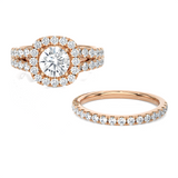 2 1/2 ctw Round Lab Grown Diamond Halo Bridal Set Ring
