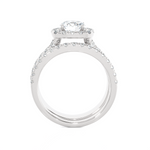2 1/2 ctw Round Lab Grown Diamond Halo Bridal Set Ring