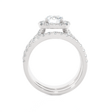 2 1/2 ctw Round Lab Grown Diamond Halo Bridal Set Ring