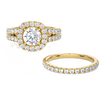 2 1/2 ctw Round Lab Grown Diamond Halo Bridal Set Ring