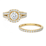 2 1/2 ctw Round Lab Grown Diamond Halo Bridal Set Ring