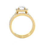 2 1/2 ctw Round Lab Grown Diamond Halo Bridal Set Ring