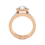3 ctw Round Lab Grown Diamond Halo Bridal Set Ring
