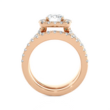 3 ctw Round Lab Grown Diamond Halo Bridal Set Ring