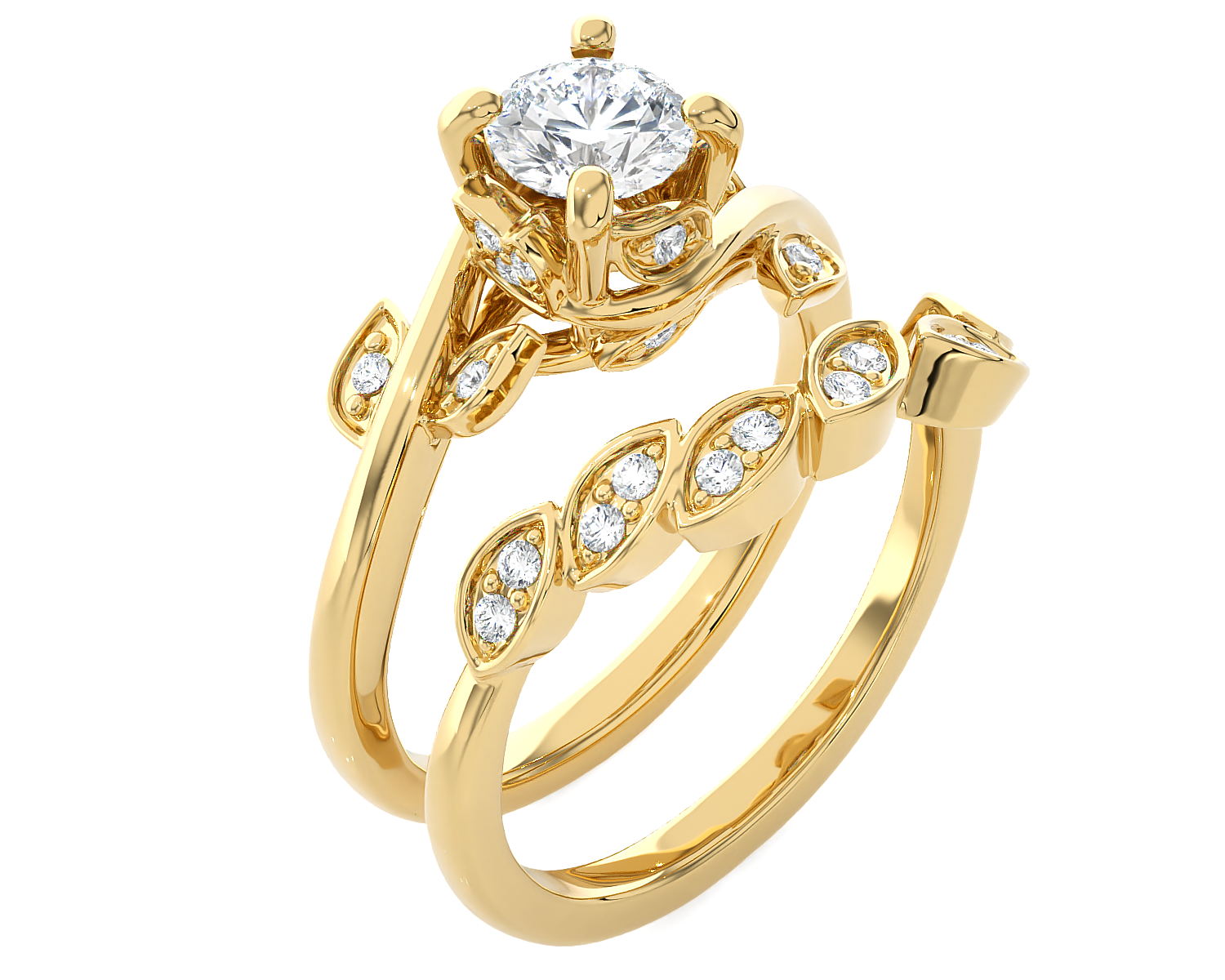 1 1/4 ctw Round Lab Grown Diamond Bridal Set Ring