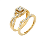 1/2 ctw Round Lab Grown Diamond Halo Bridal Set Ring