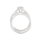1/3 ctw Round Lab Grown Diamond Halo Bridal Set Ring
