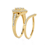 3/4 ctw Round Lab Grown Diamond Halo Bridal Set Ring