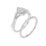 3/8 ctw Round Lab Grown Diamond Halo Bridal Set Ring