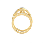 3/8 ctw Round Lab Grown Diamond Halo Bridal Set Ring