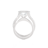 1 1/2 ctw Round Lab Grown Diamond Halo Bridal Set Ring