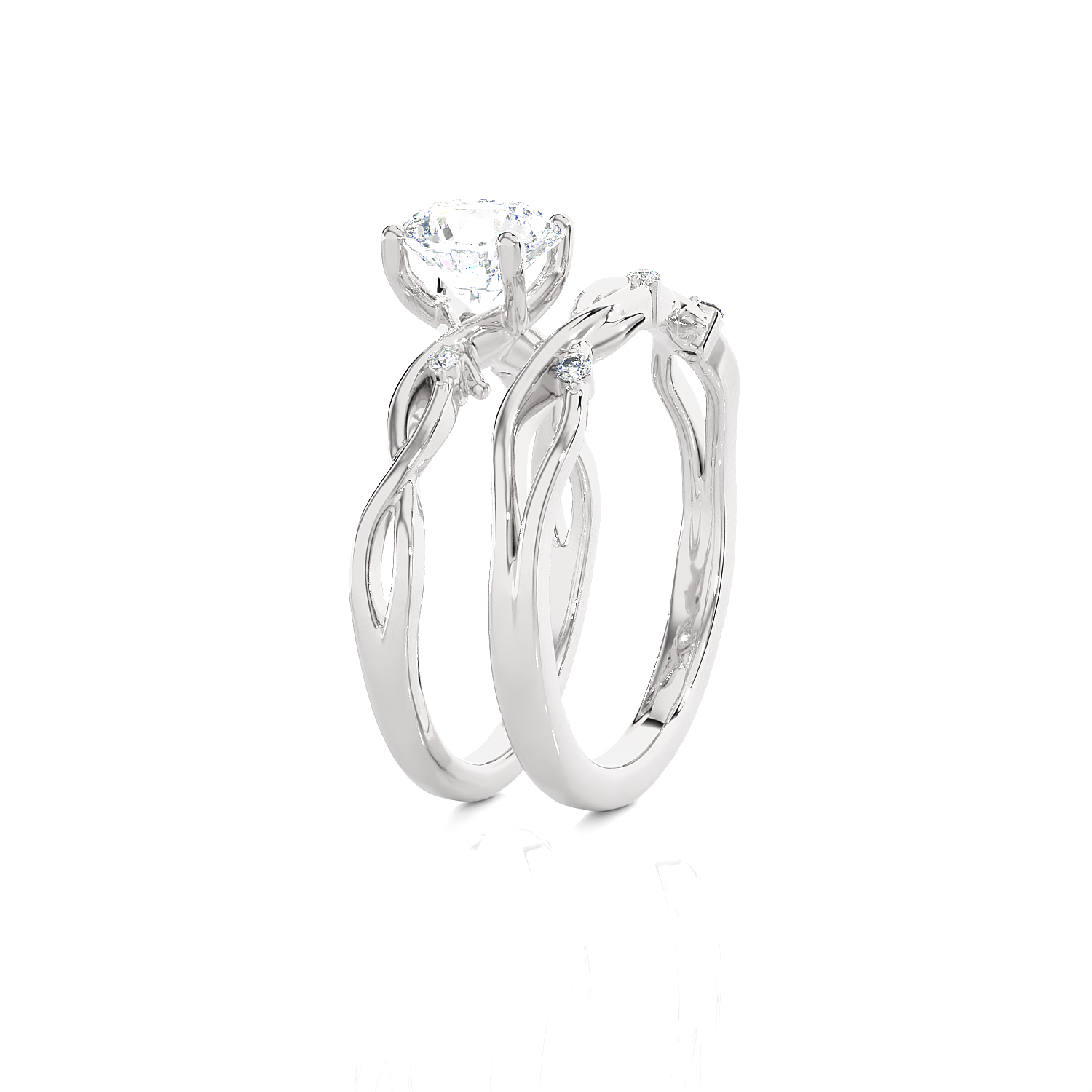 1 5/8 ctw Round Lab Grown Diamond Bridal Set Ring
