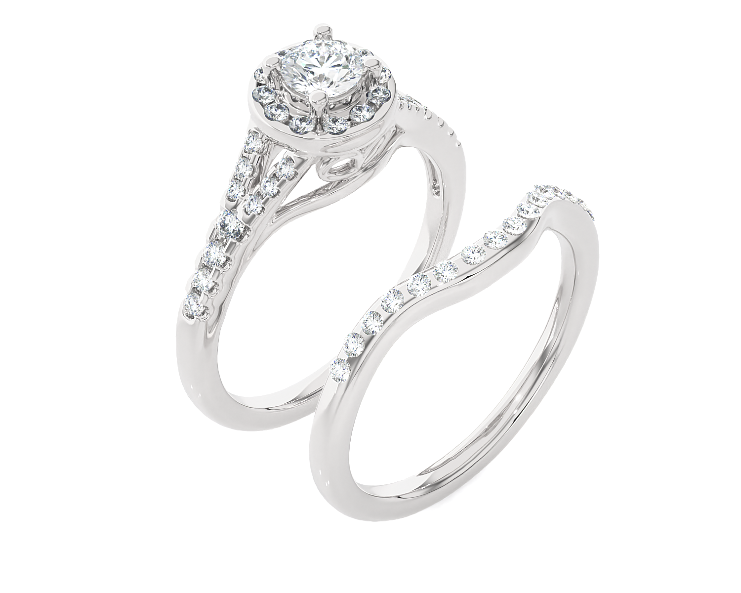 3/4 ctw Round Lab Grown Diamond Bridal Set Ring