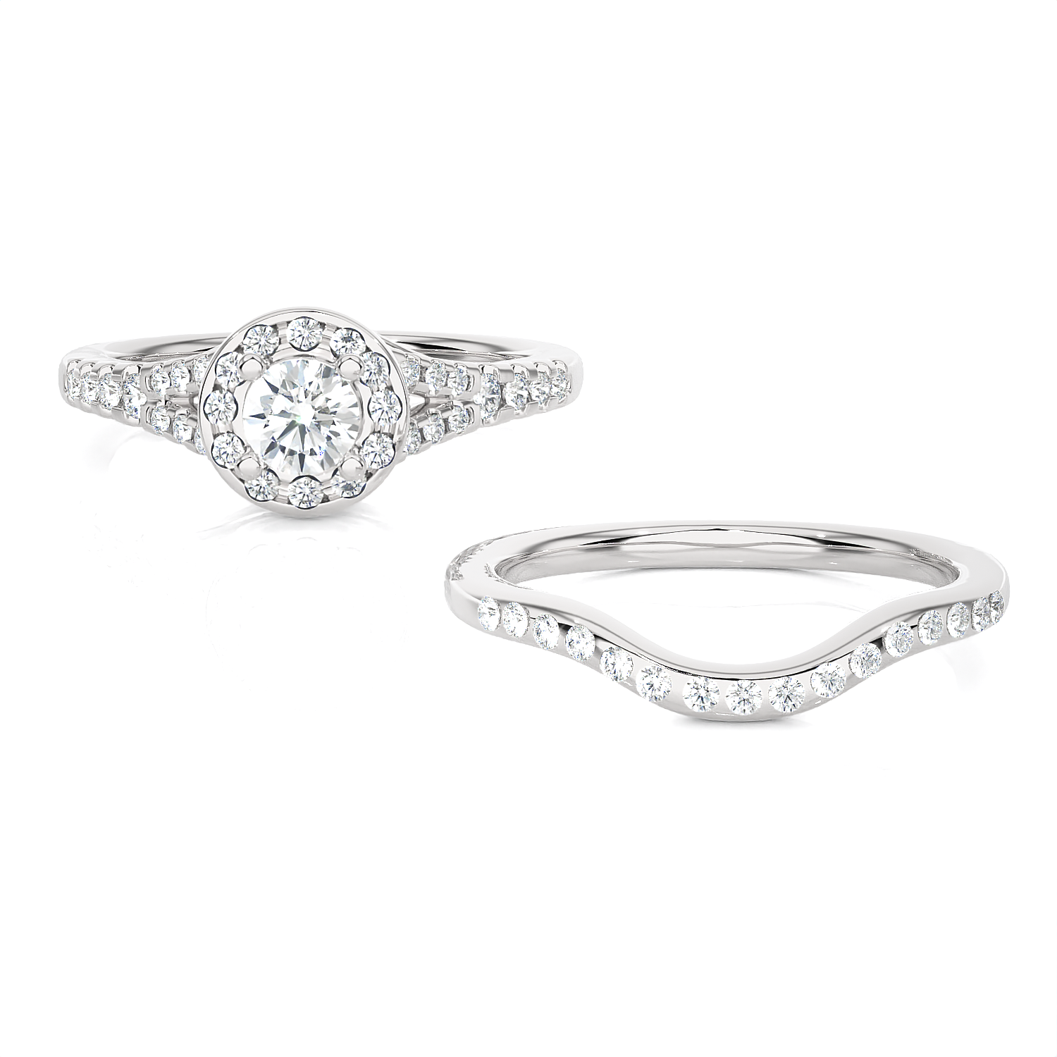 3/4 ctw Round Lab Grown Diamond Bridal Set Ring