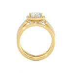 1 1/2 ctw Round Lab Grown Diamond Halo Bridal Set Ring