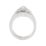 3/4 ctw Round Lab Grown Diamond Halo Bridal Set Ring