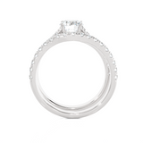 2 ctw Round Lab Grown Diamond Side Stone Bridal Set Ring