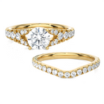 2 ctw Round Lab Grown Diamond Side Stone Bridal Set Ring