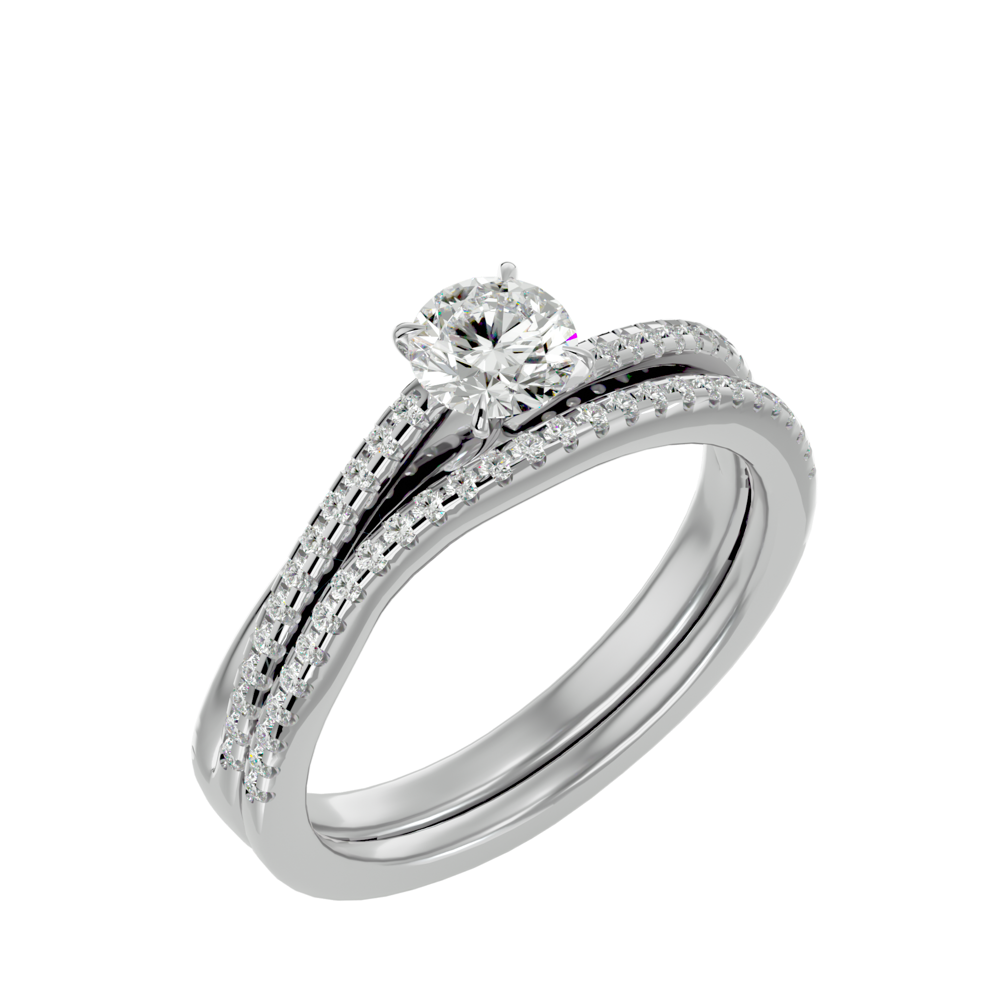 3/4 ctw Round Lab Grown Diamond Bridal Ring