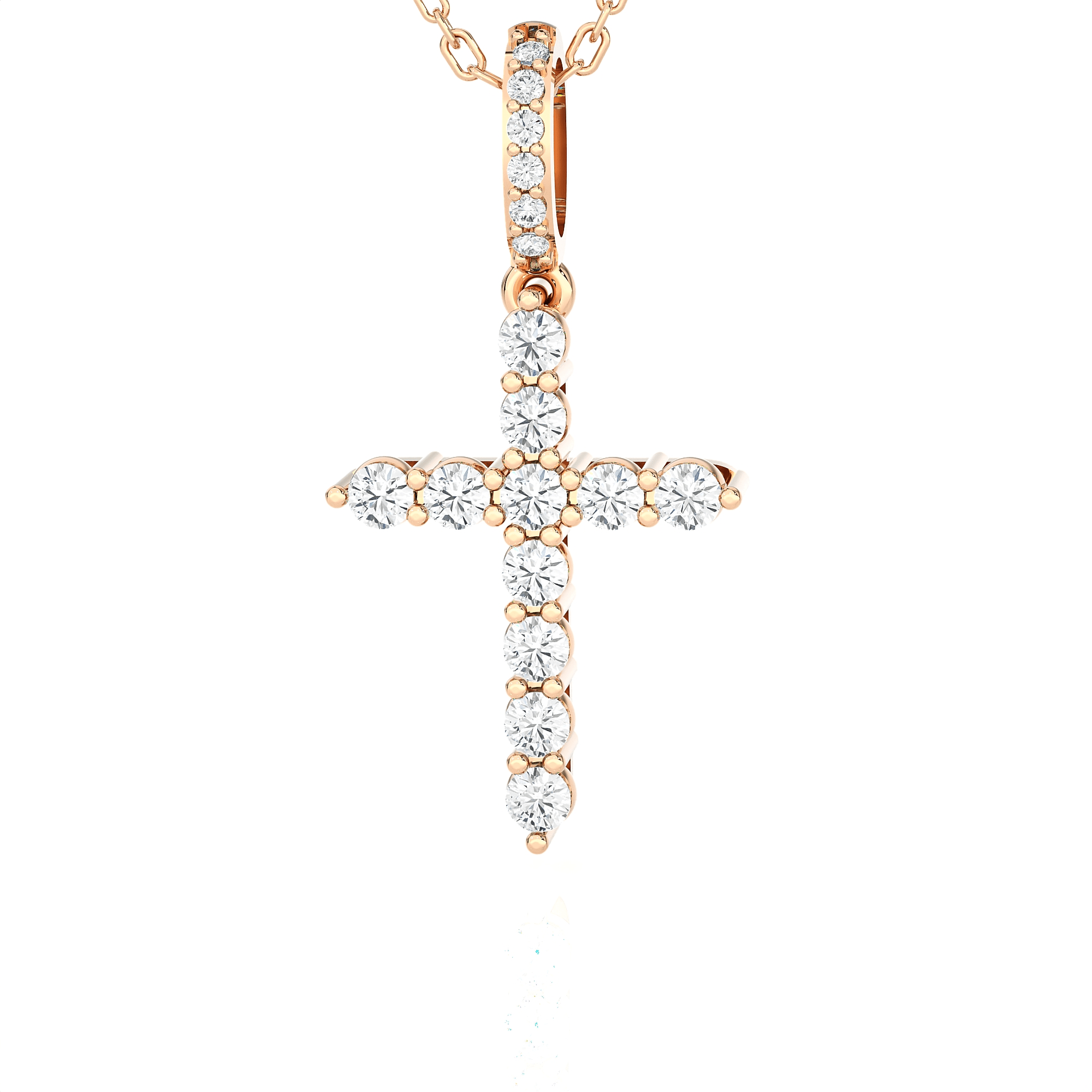 1/3  ctw Round Lab Grown Diamond Cross Pendant
