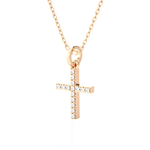 1/10  ctw Round Lab Grown Diamond Cross Pendant