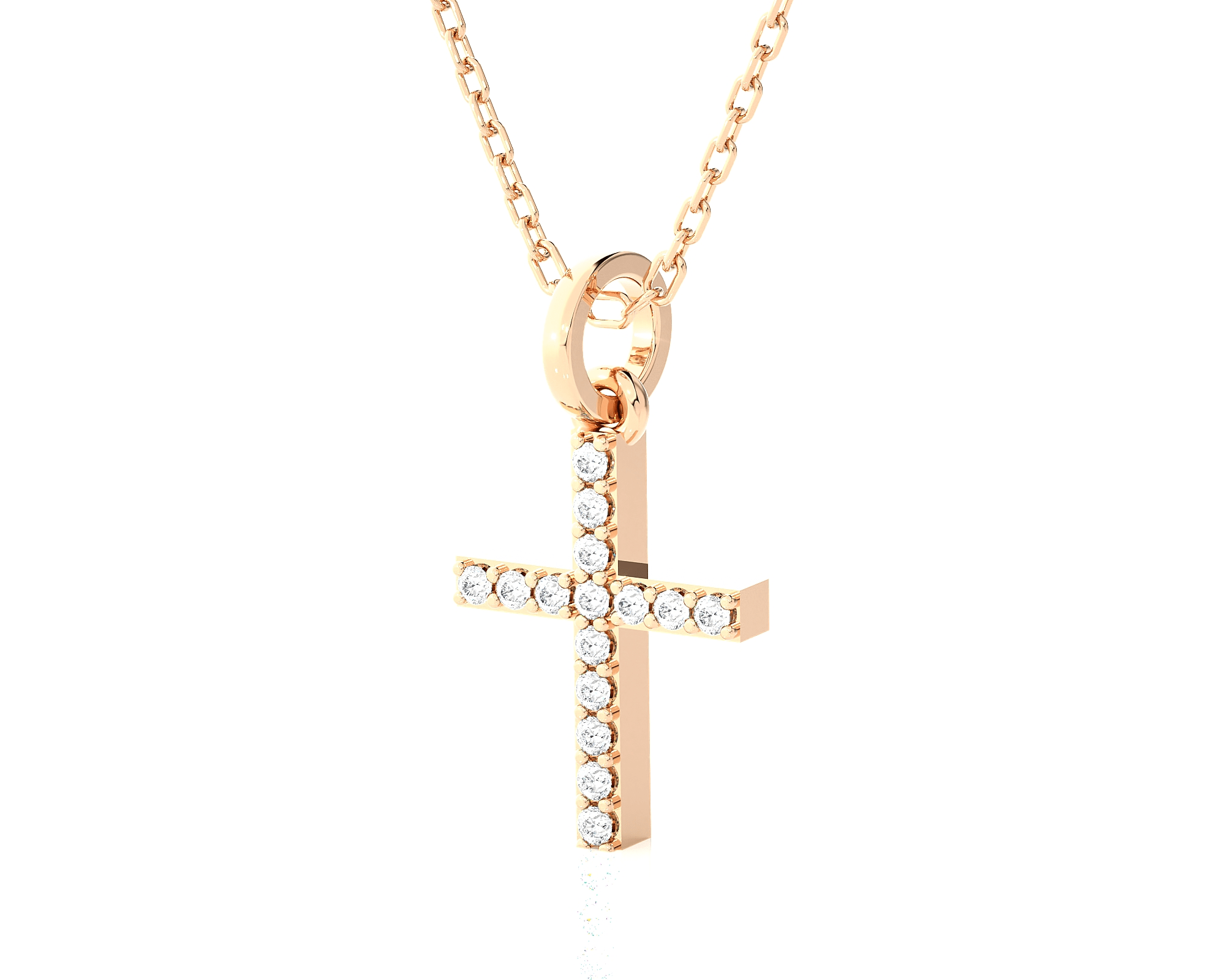 1/10  ctw Round Lab Grown Diamond Cross Pendant
