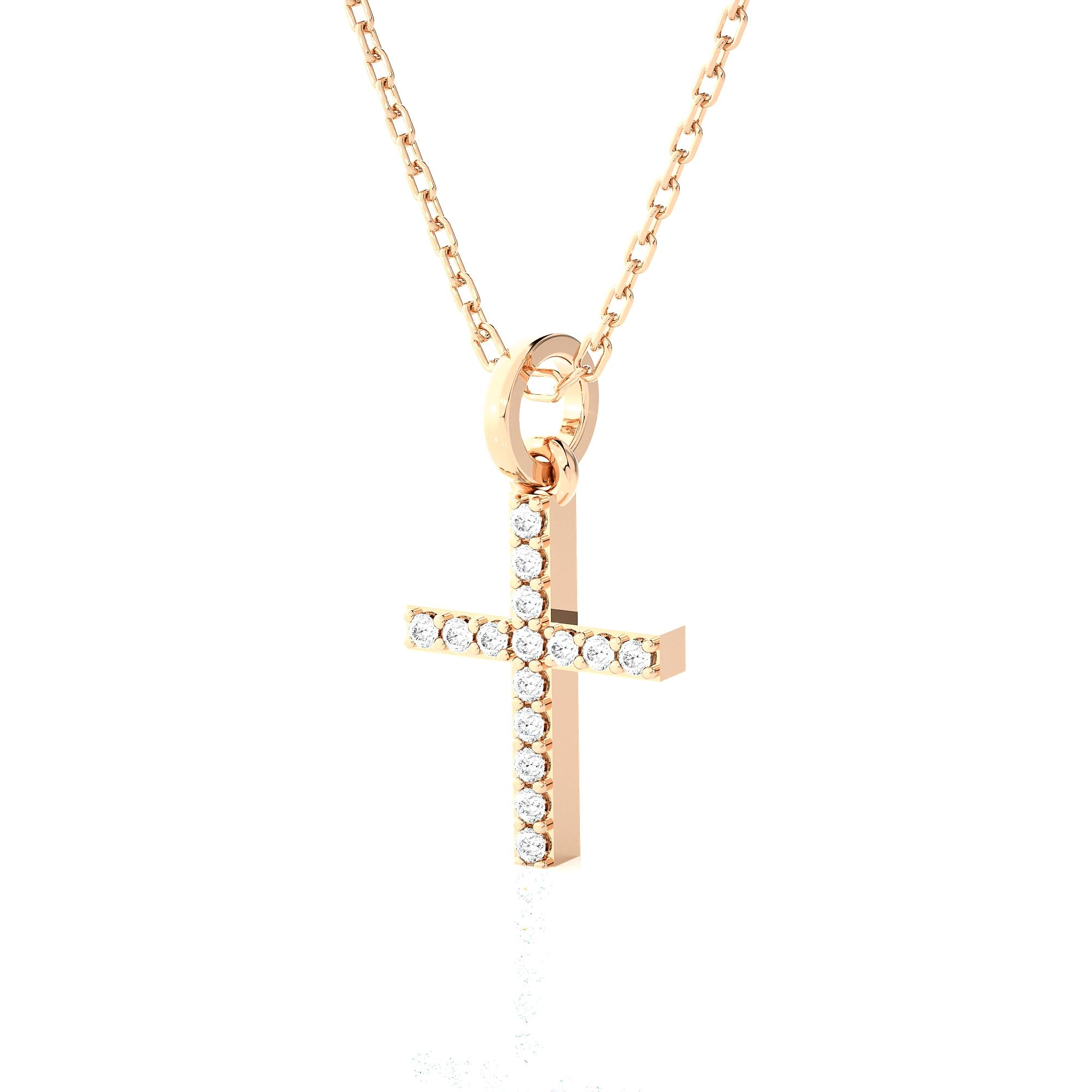 1/10  ctw Round Lab Grown Diamond Cross Pendant