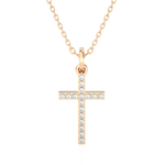 1/10  ctw Round Lab Grown Diamond Cross Pendant