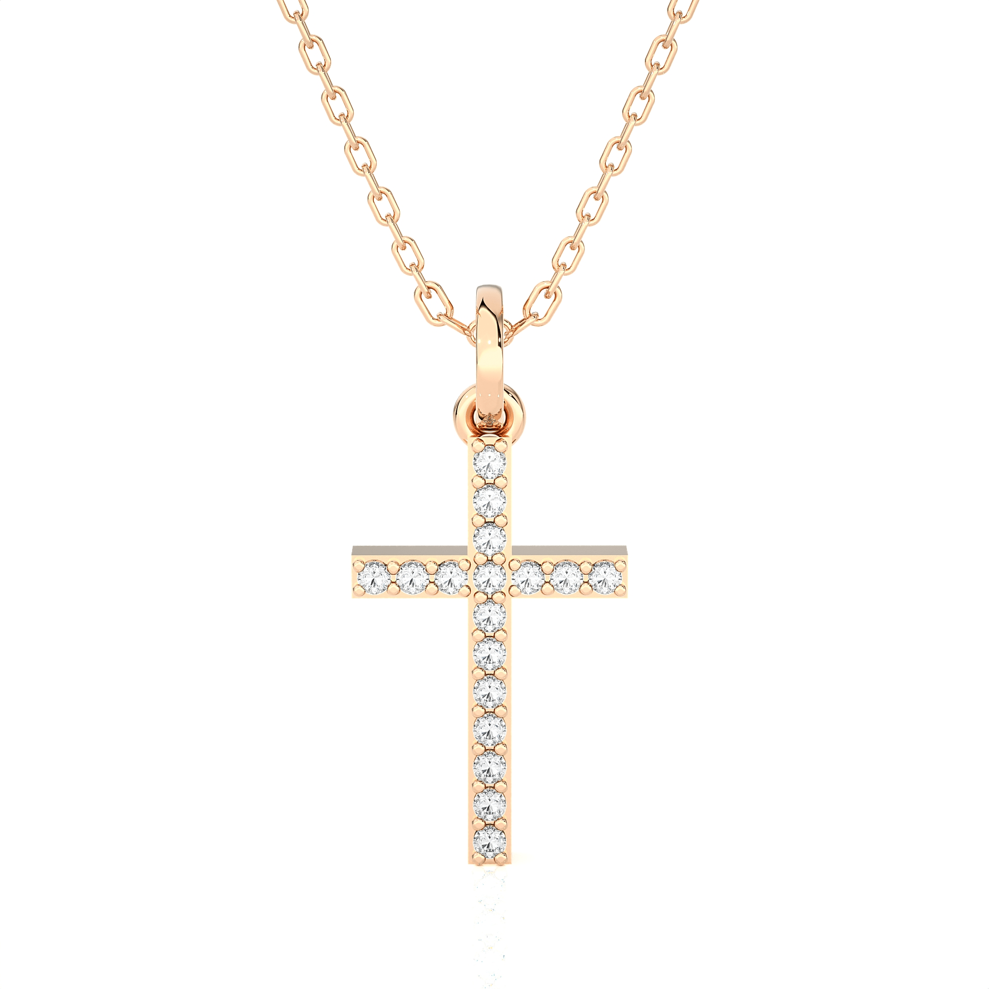 1/10  ctw Round Lab Grown Diamond Cross Pendant