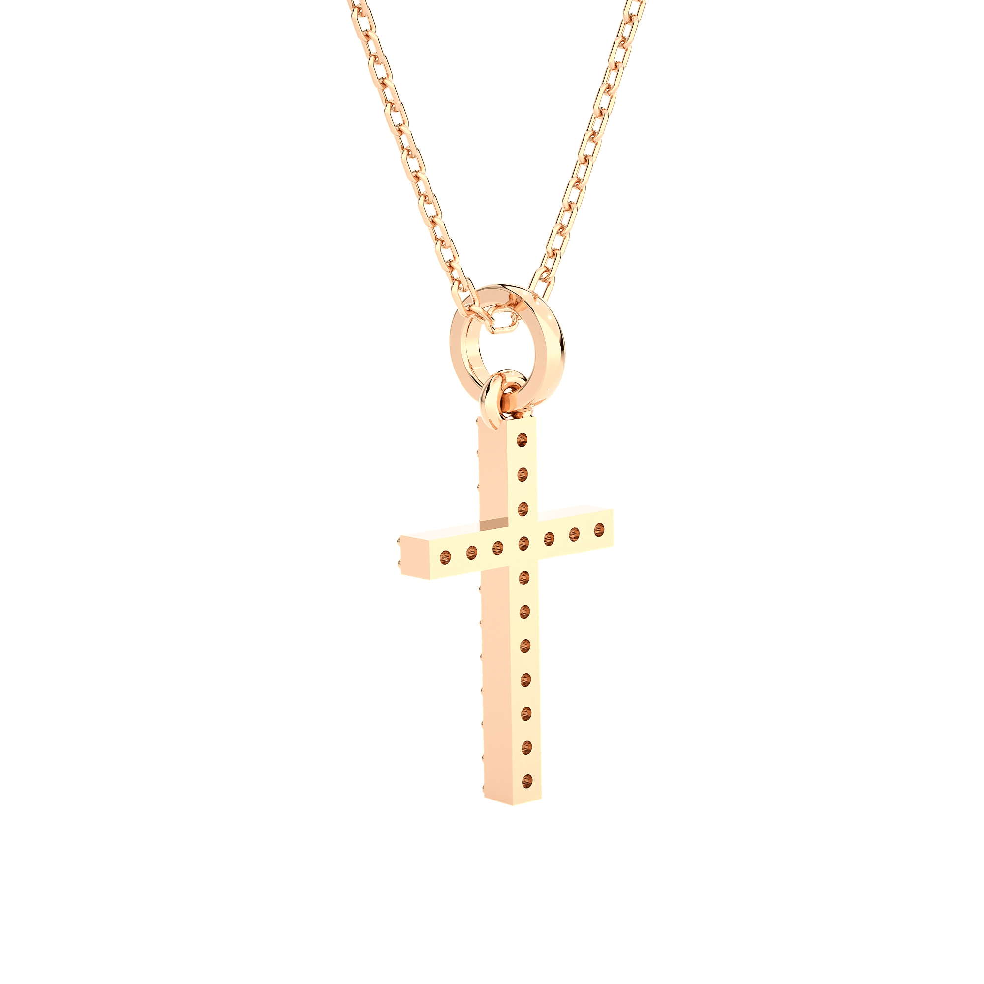1/10  ctw Round Lab Grown Diamond Cross Pendant