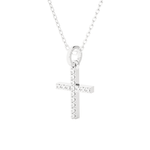 1/10  ctw Round Lab Grown Diamond Cross Pendant