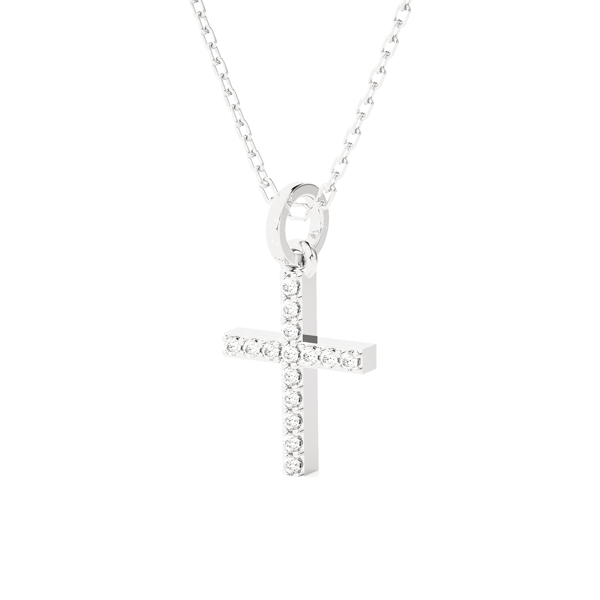 1/10  ctw Round Lab Grown Diamond Cross Pendant