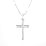 1/10  ctw Round Lab Grown Diamond Cross Pendant