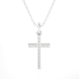 1/10  ctw Round Lab Grown Diamond Cross Pendant