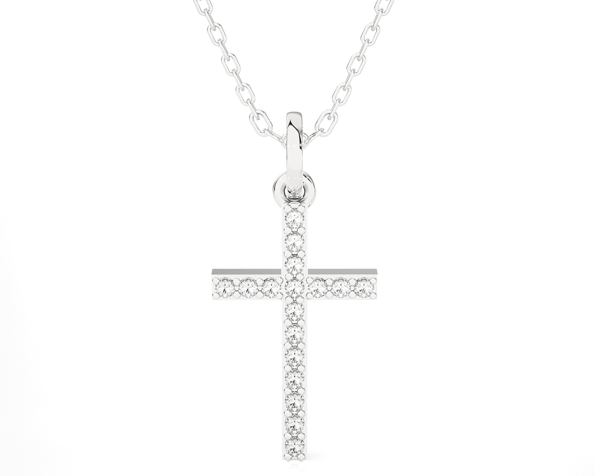 1/10  ctw Round Lab Grown Diamond Cross Pendant