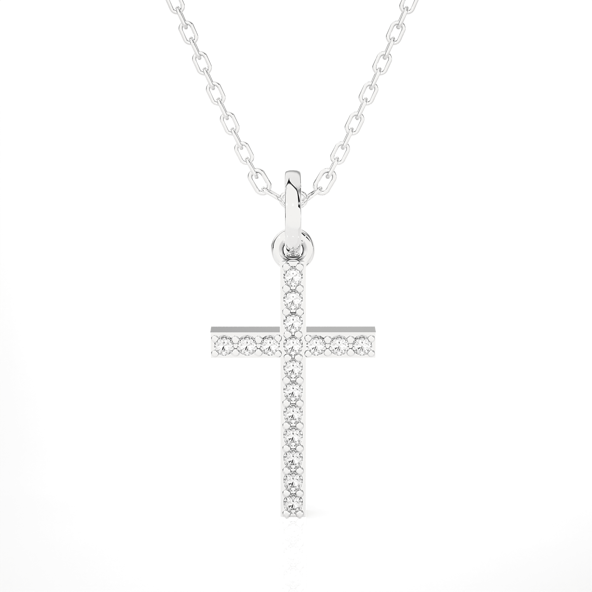 1/10  ctw Round Lab Grown Diamond Cross Pendant