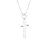 1/10  ctw Round Lab Grown Diamond Cross Pendant