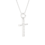 1/10  ctw Round Lab Grown Diamond Cross Pendant