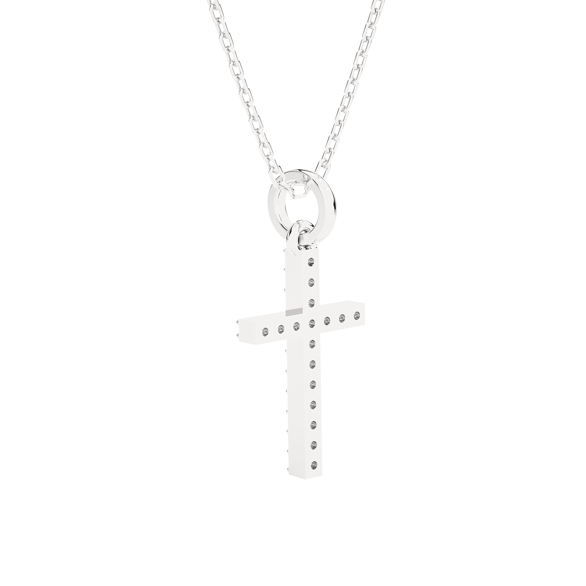1/10  ctw Round Lab Grown Diamond Cross Pendant