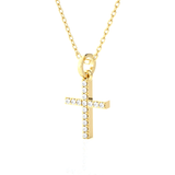 1/10  ctw Round Lab Grown Diamond Cross Pendant