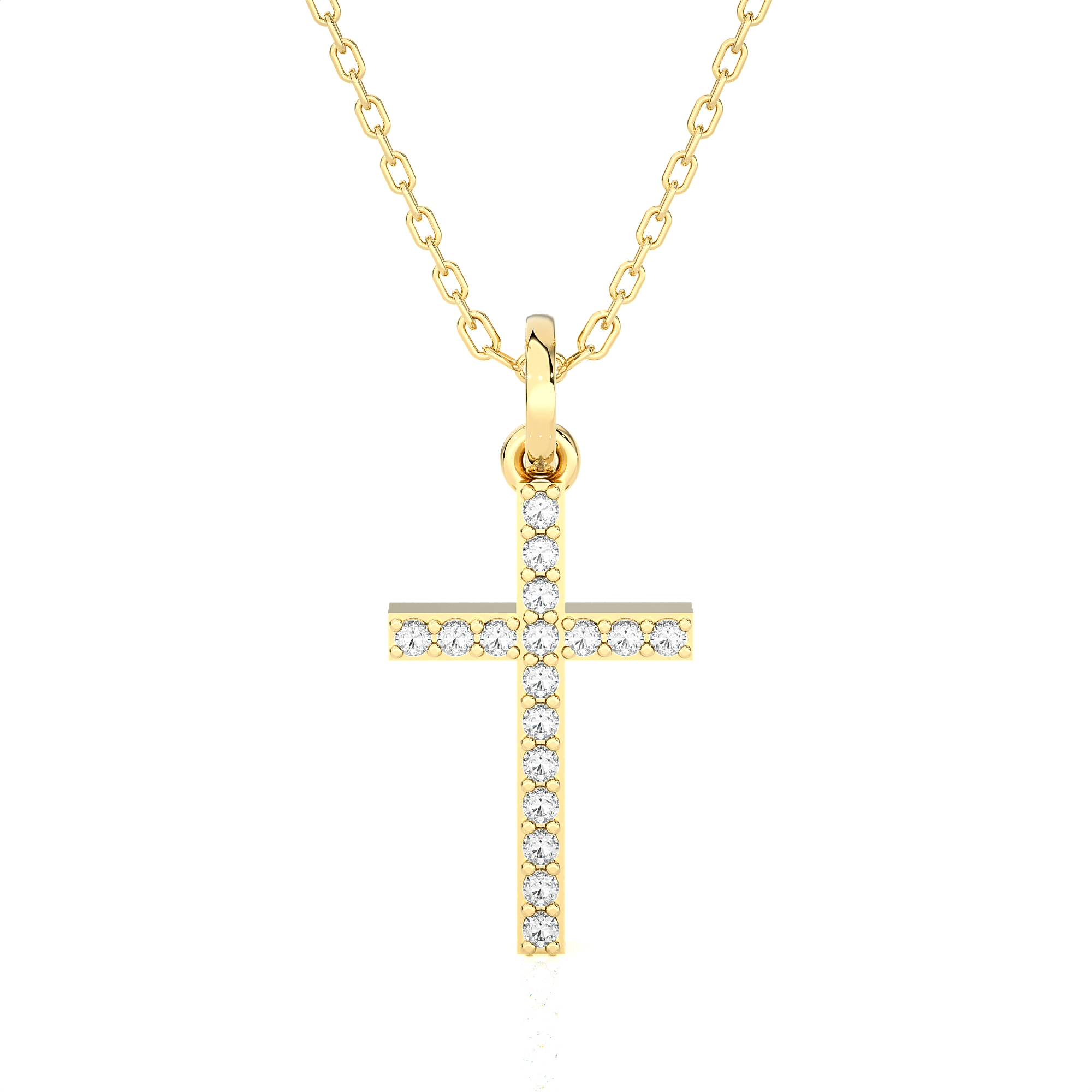 1/10  ctw Round Lab Grown Diamond Cross Pendant
