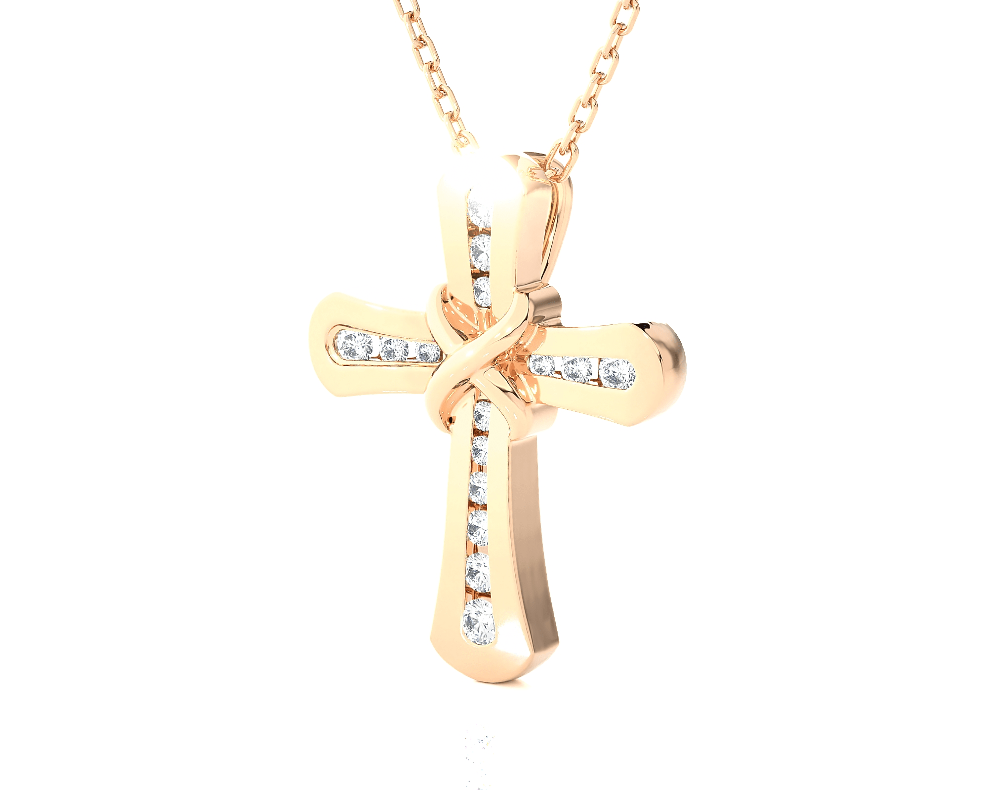 1/10  ctw Round Lab Grown Diamond Cross Pendant